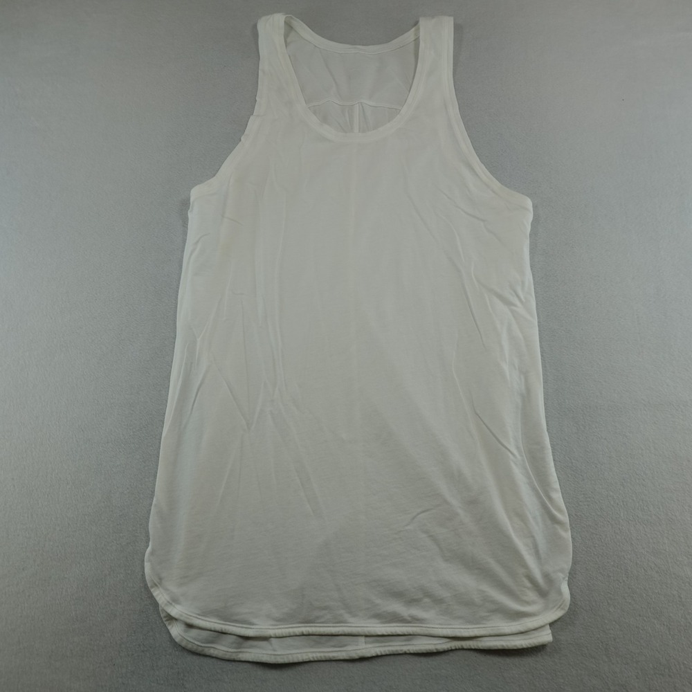 LULULEMON Women's 10 White Flowy Side-Slit Racerback Tank‎